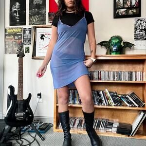 Grungesleeze mesh dress blue and